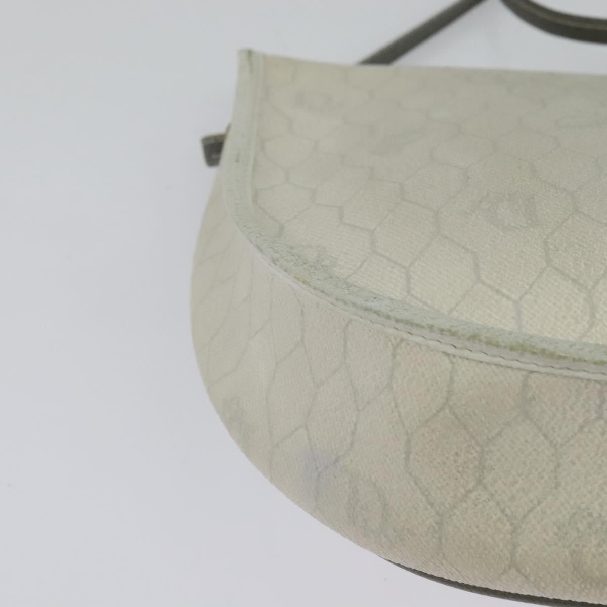 Christian Dior Vintage Honeycomb Shoulder Bag Canvas White Canvas Shoulder Bag Bag (Pre-Owned)