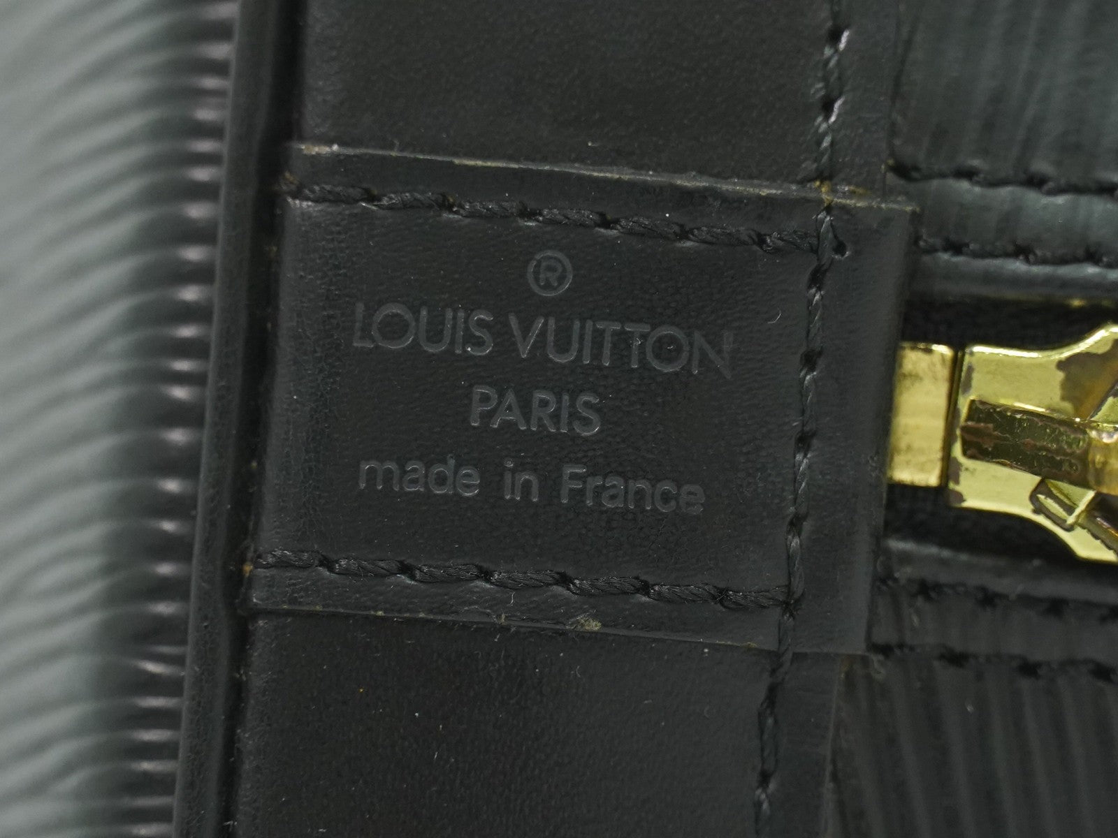 Louis Vuitton Alma Handbag Epi Leather Black Leather Handbag