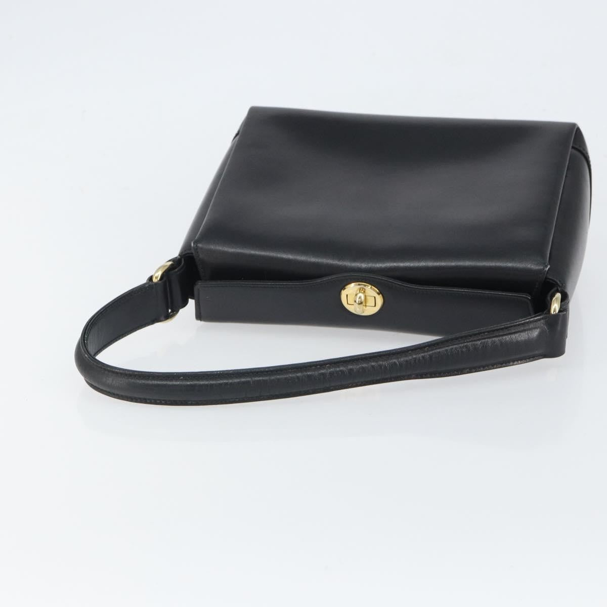 Gucci Vintage Handbag Leather Black Leather Handbag (Pre-Owned)