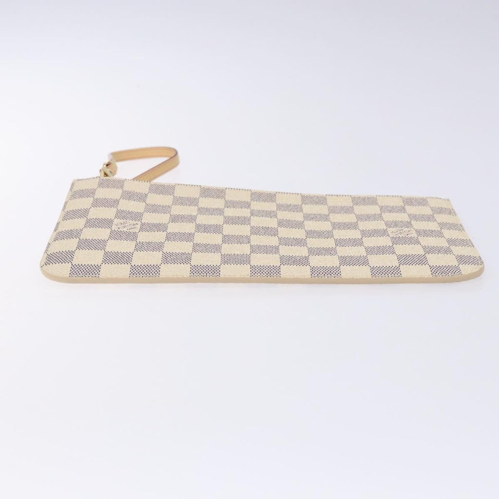 Louis Vuitton Neverfull Pochette Damier White Canvas Bag