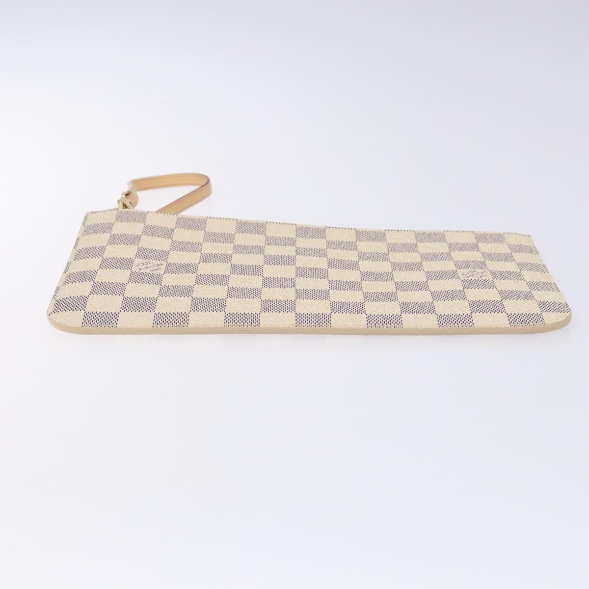 Louis Vuitton Neverfull Pochette Damier White Canvas Bag