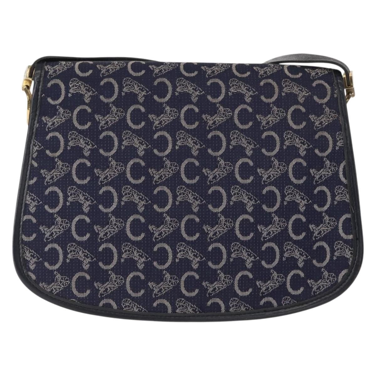 Celine C Sulky Shoulder Bag Canvas Navy Canvas Shoulder Bag Bag