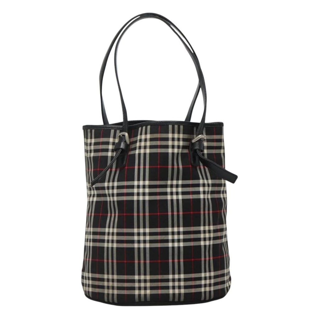 Burberry Nova Check Blue Label Nylon Black Nylon Tote Bag