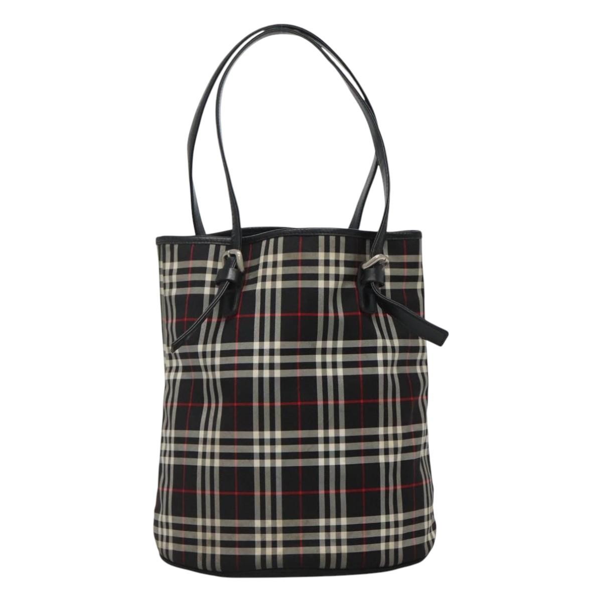 Burberry Nova Check Blue Label Nylon Black Nylon Tote Bag