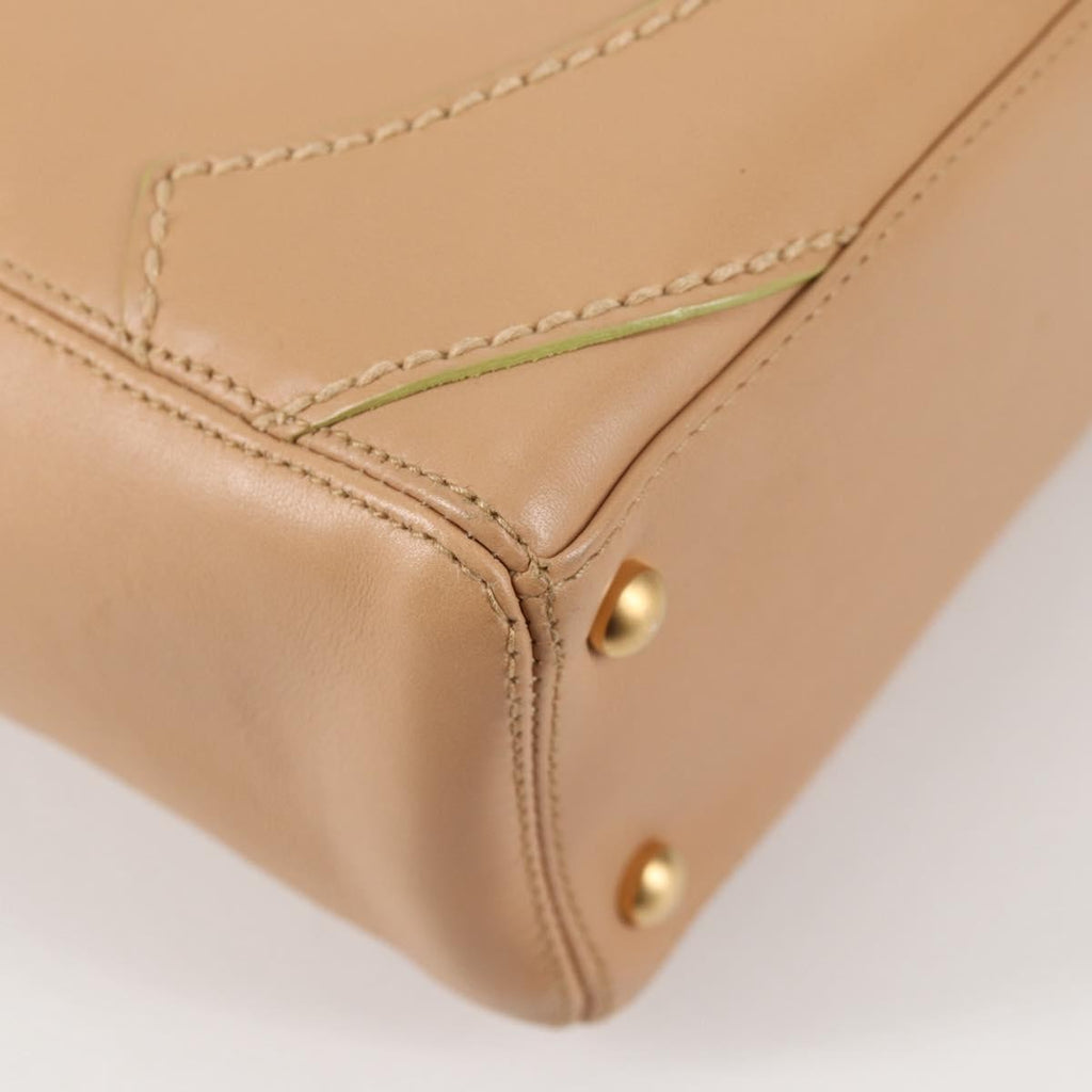 Chanel Cc Stitch Tote Lambskin Beige Leather Bag