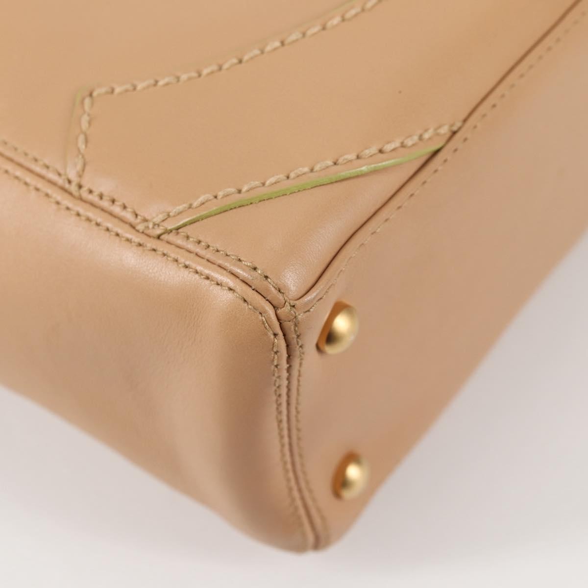 Chanel Cc Stitch Tote Lambskin Beige Leather Bag