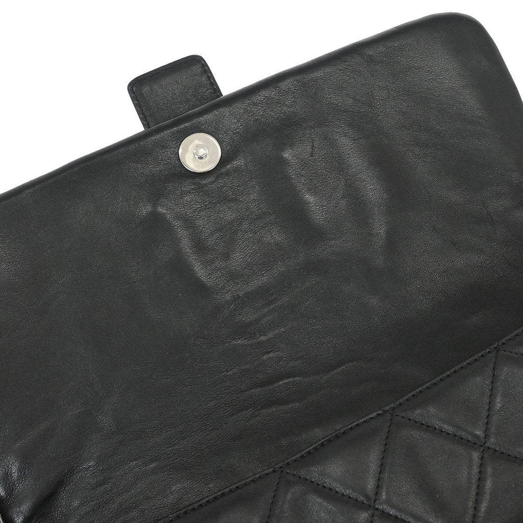 Chanel Door Latch Flap Shoulder Bag Quilted Leather Black Leather Handbag