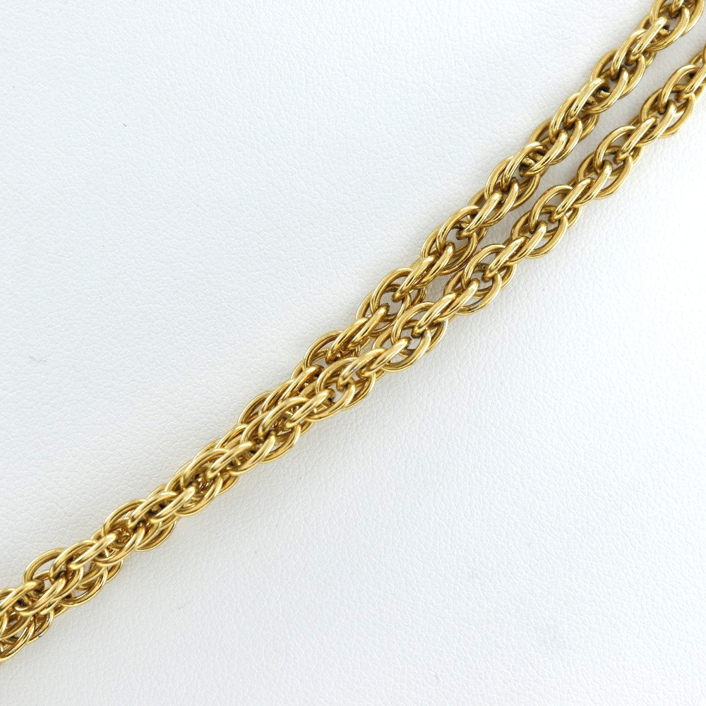 Chanel Vintage Double Cc Pendant Necklace Metal Gold Gold_Plated Jewelry