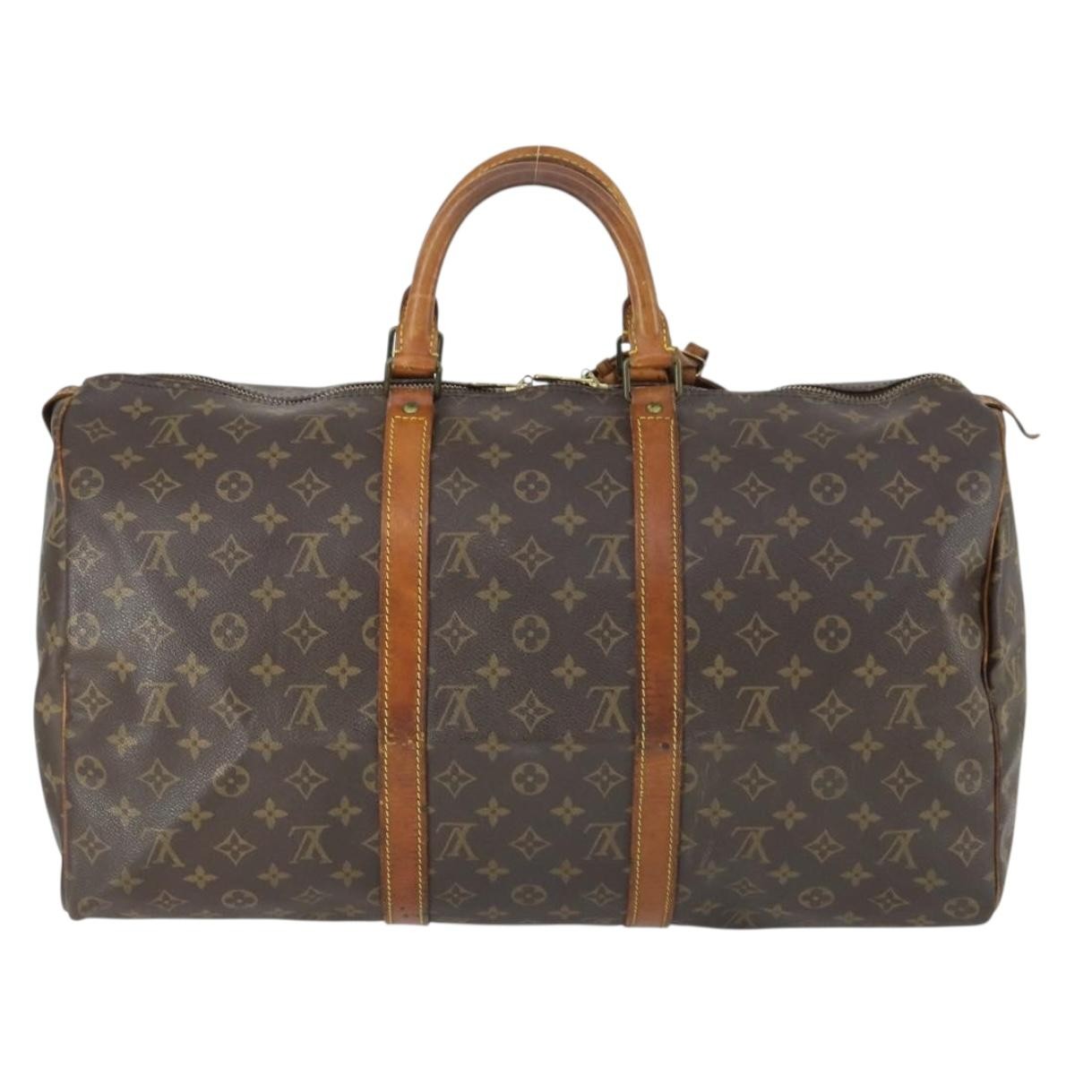 Louis Vuitton Keepall Bag Monogram Canvas Brown Canvas Travel Bag