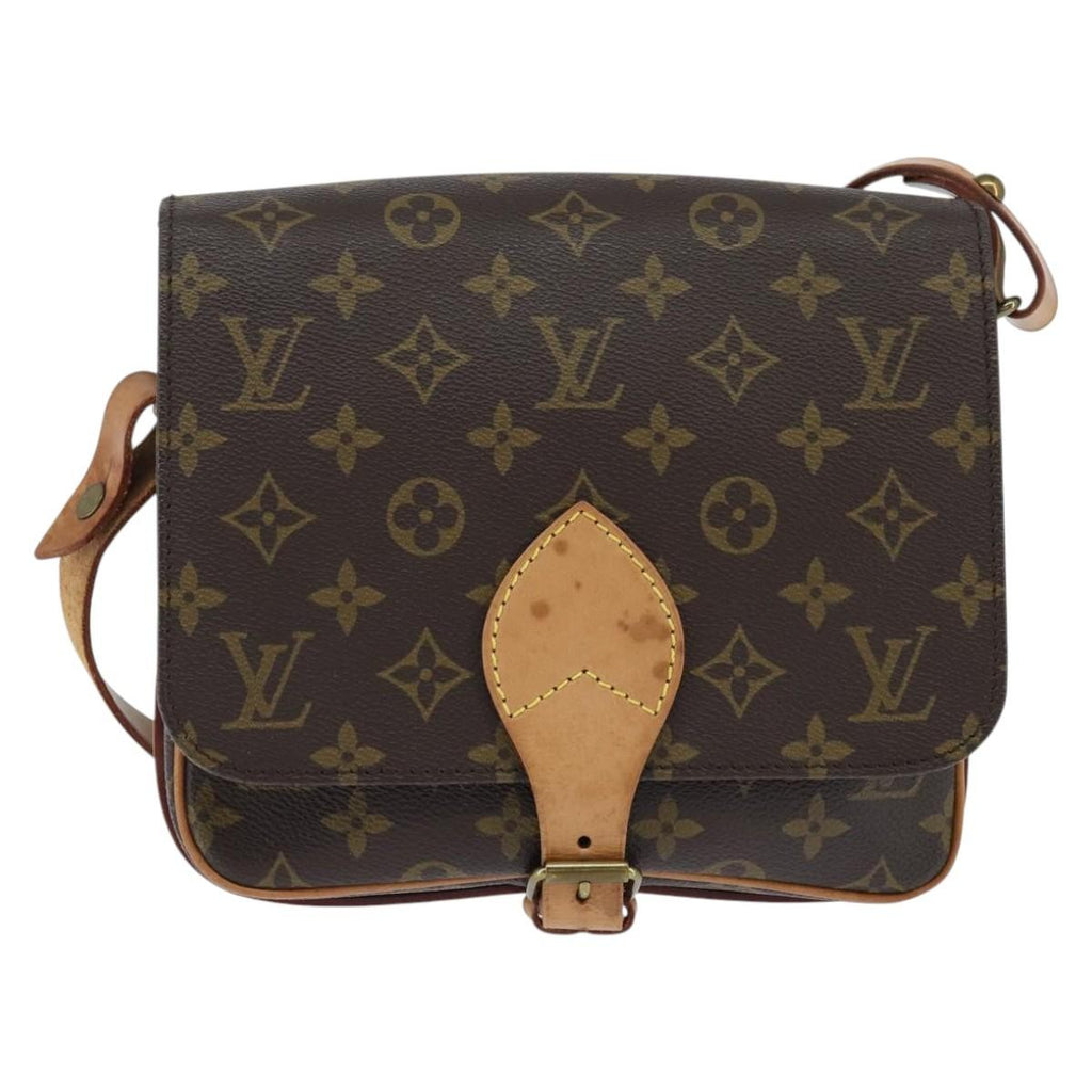 Louis Vuitton Cartouchiere Handbag Monogram Canvas Brown Canvas Shoulder Bag