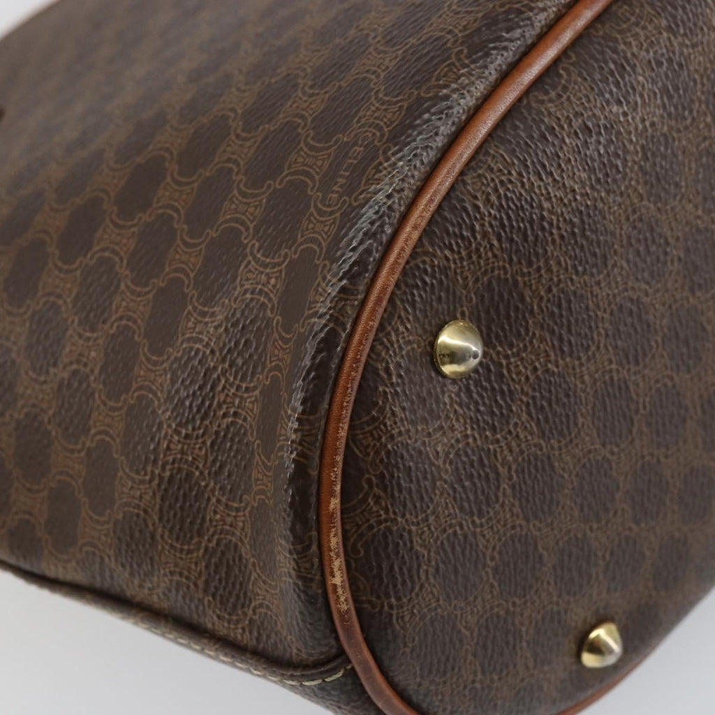 Celine Vintage Macadam Tote Bag Canvas Brown Pvc Tote Bag Bag