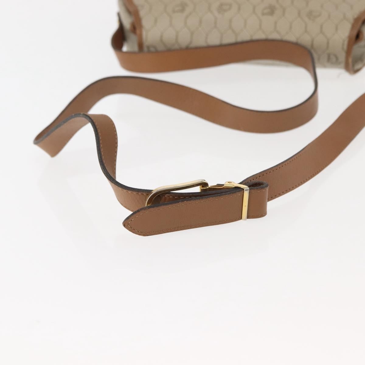 Christian Dior Vintage Honeycomb Flap Crossbody Bag Coated Canvas Beige Canvas Bag (Pre-Owned)