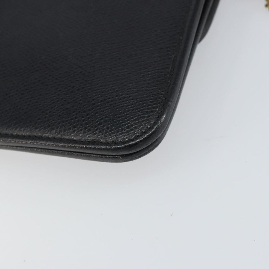 Christian Dior Vintage Cd Chain Flap Shoulder Bag Leather Black Leather Shoulder Bag Bag (Pre-Owned)