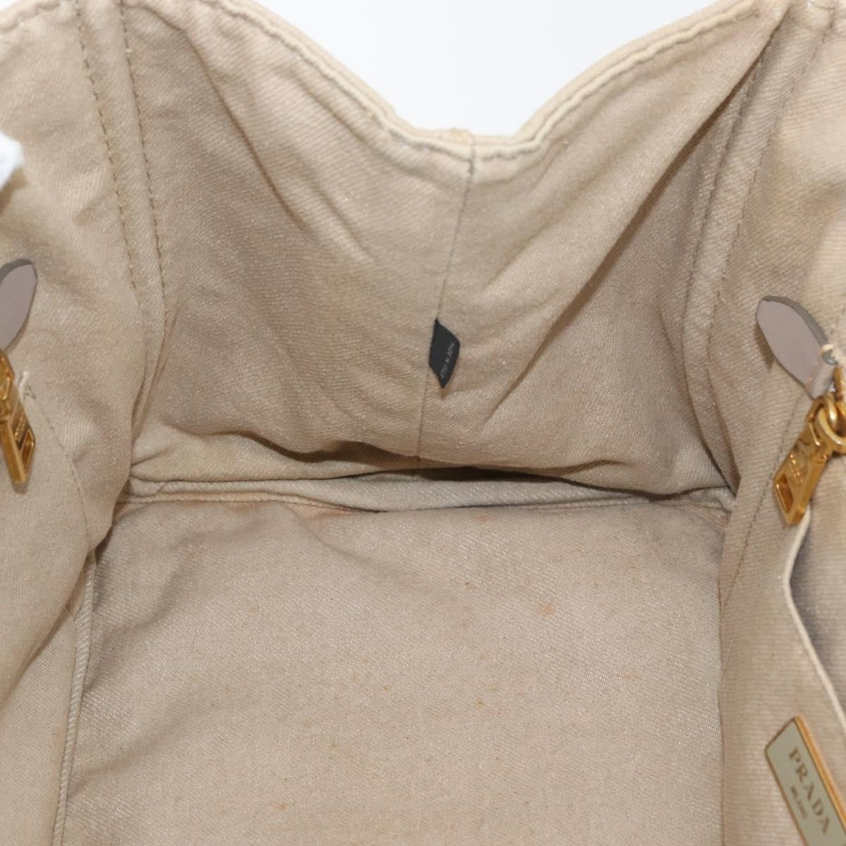 Prada Canapa Tote Canvas Beige Canvas Tote Bag Bag