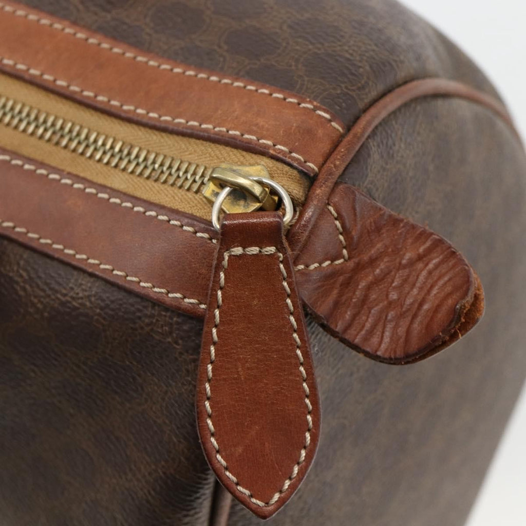 Celine Macadam Handbag Macadam With Leather Brown Canvas Handbag