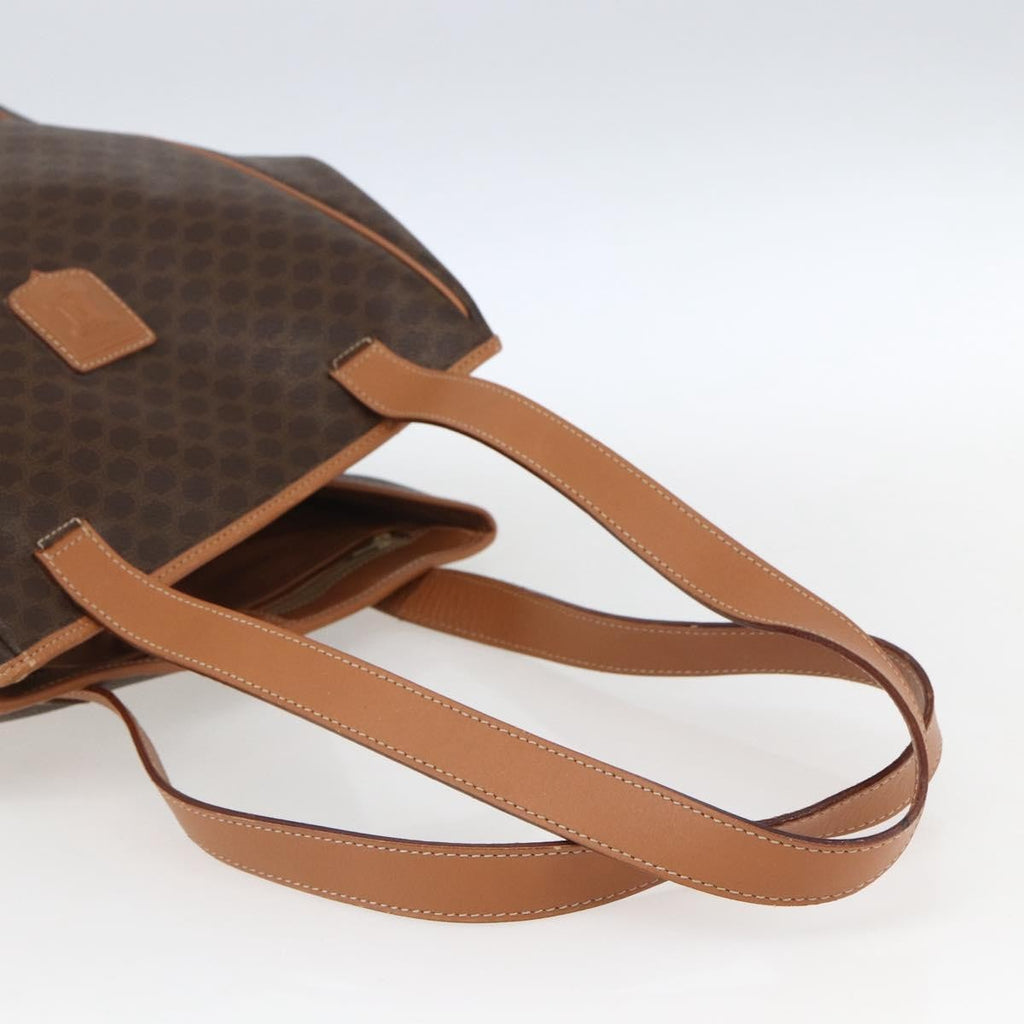 Celine Vintage Macadam Shoulder Bag Canvas And Leather Brown Canvas Shoulder Bag Bag