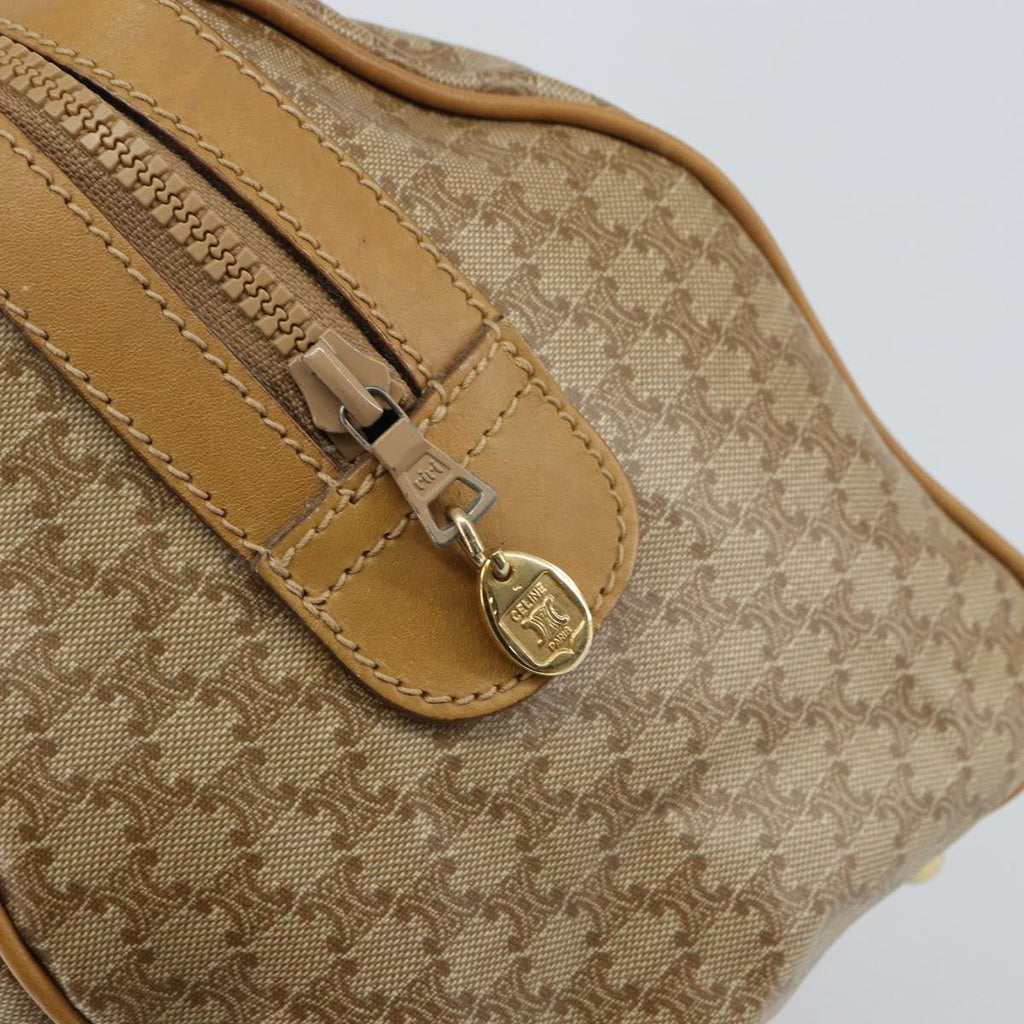 Celine Vintage Macadam Handbag Canvas And Leather Beige Canvas Handbag