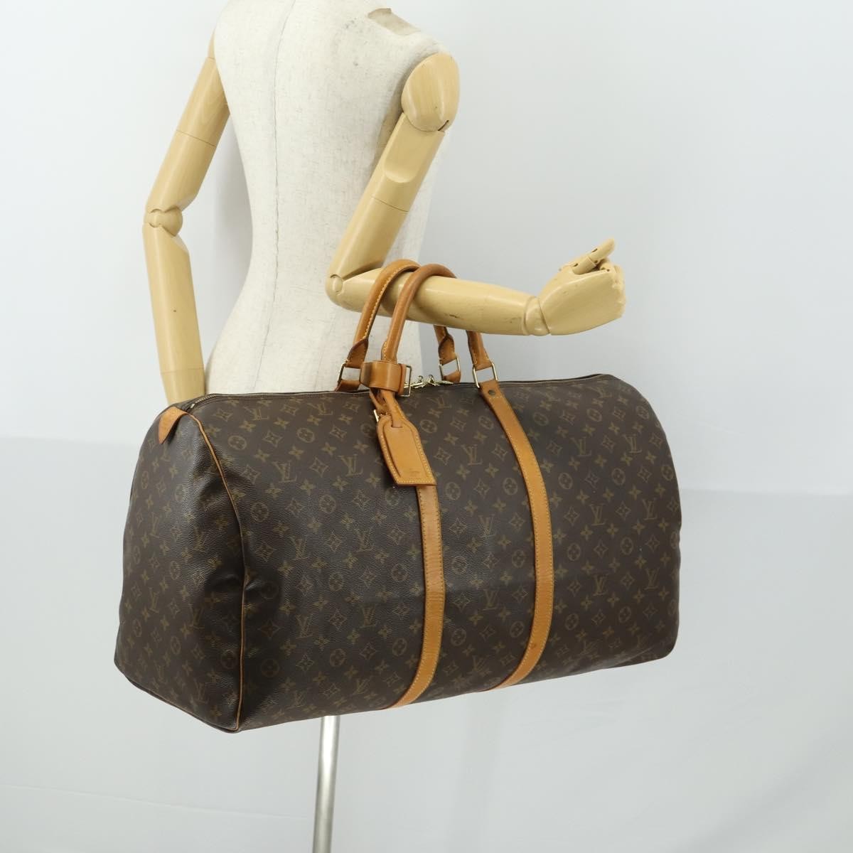 Louis Vuitton Keepall Bag Monogram Canvas Brown Canvas Travel Bag