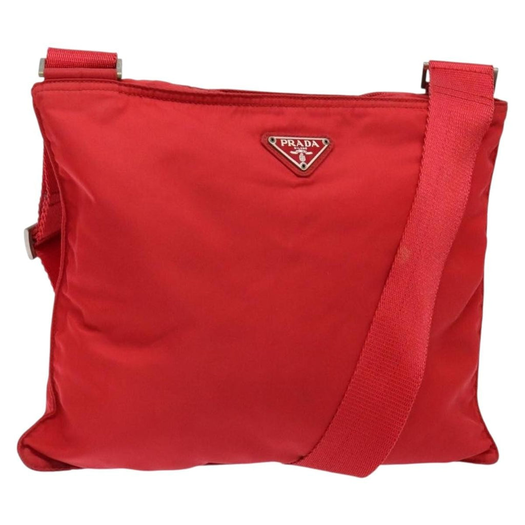 Prada Flat Messenger Bag Tessuto Red Nylon Bag