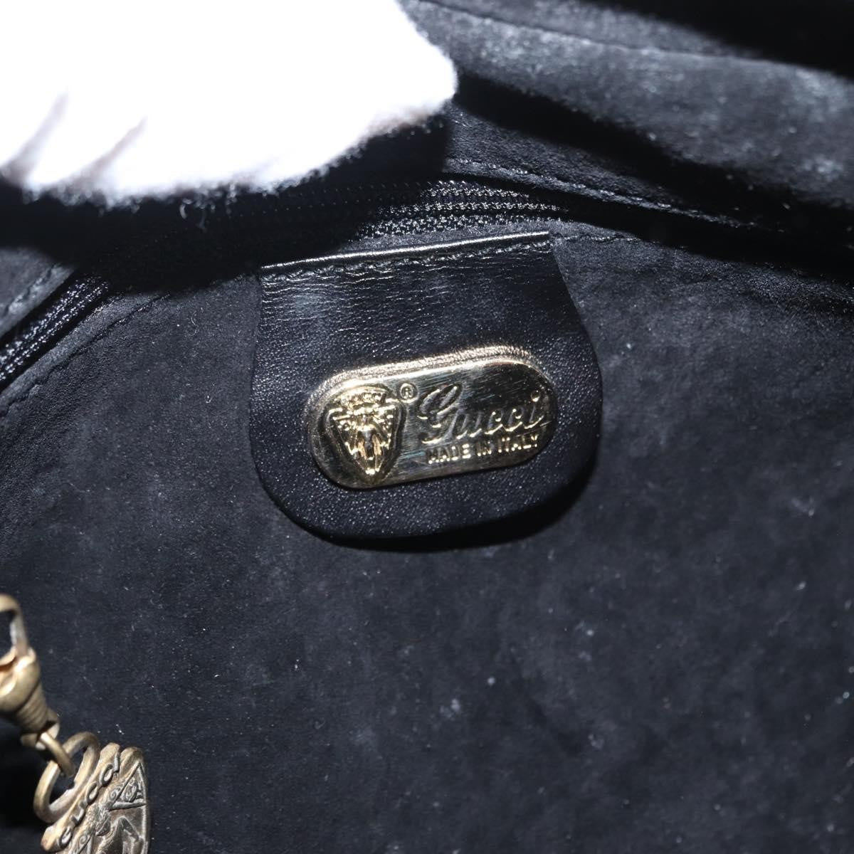 Gucci Vintage Shoulder Bag Leather Black Leather Shoulder Bag Bag (Pre-Owned)