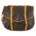 Louis Vuitton Saumur Handbag Monogram Canvas Brown Canvas Shoulder Bag