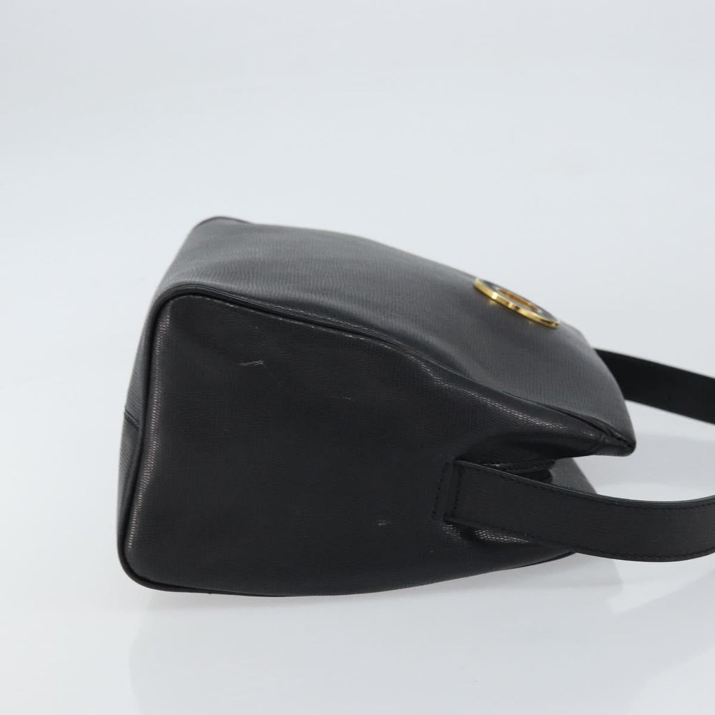 Celine Circle Logo Shoulder Bag Leather Black Leather Shoulder Bag Bag