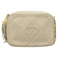 Chanel Vintage Diamond Cc Camera Bag Quilted Lambskin Beige Leather Shoulder Bag Bag