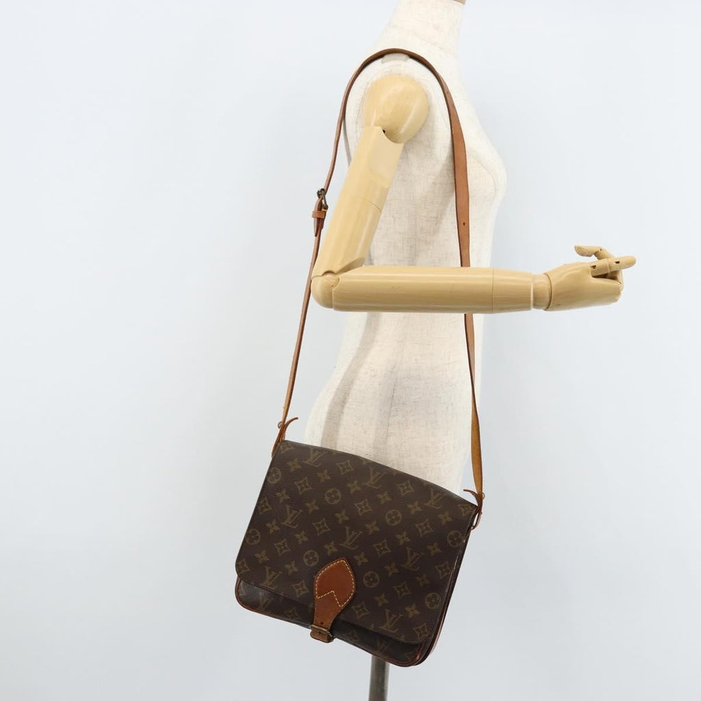 Louis Vuitton Cartouchiere Handbag Monogram Canvas Brown Canvas Shoulder Bag