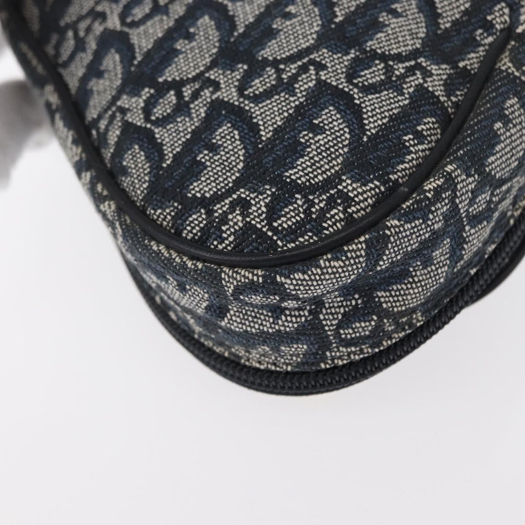 Christian Dior Saddle Zip Pouch Diorissimo Canvas Blue Canvas Clutche & Pouche Bag (Pre-Owned)