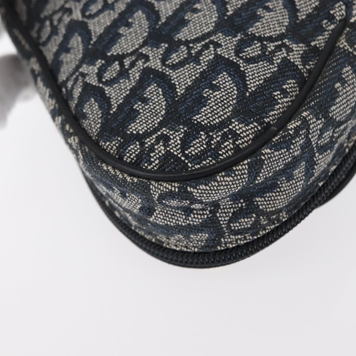 Christian Dior Saddle Zip Pouch Diorissimo Canvas Blue Canvas Clutche & Pouche Bag (Pre-Owned)