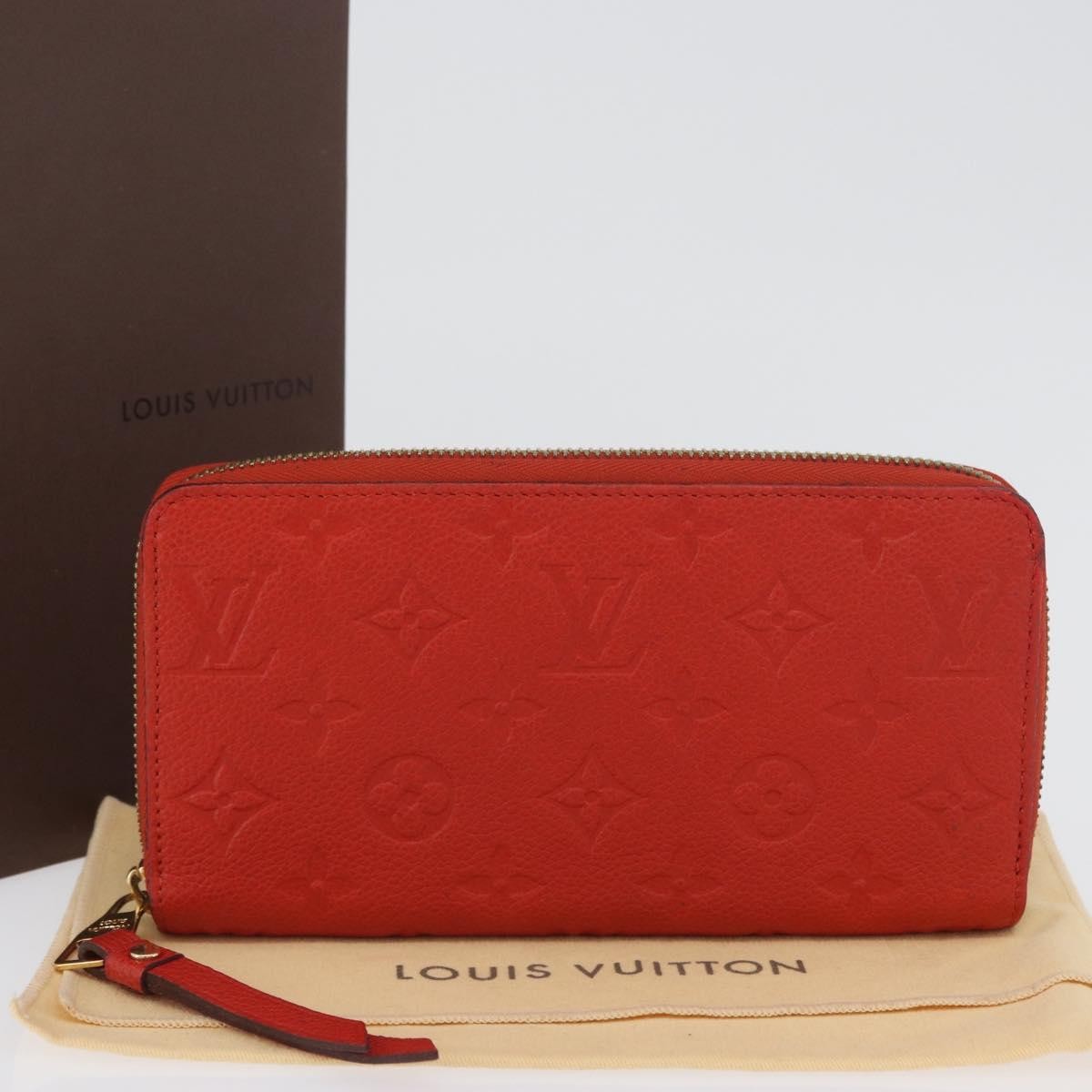 Louis Vuitton Portefeuille Zippy Monogramme Empreinte Monogramme Empreinte Orange Leather Wallets Accessory
