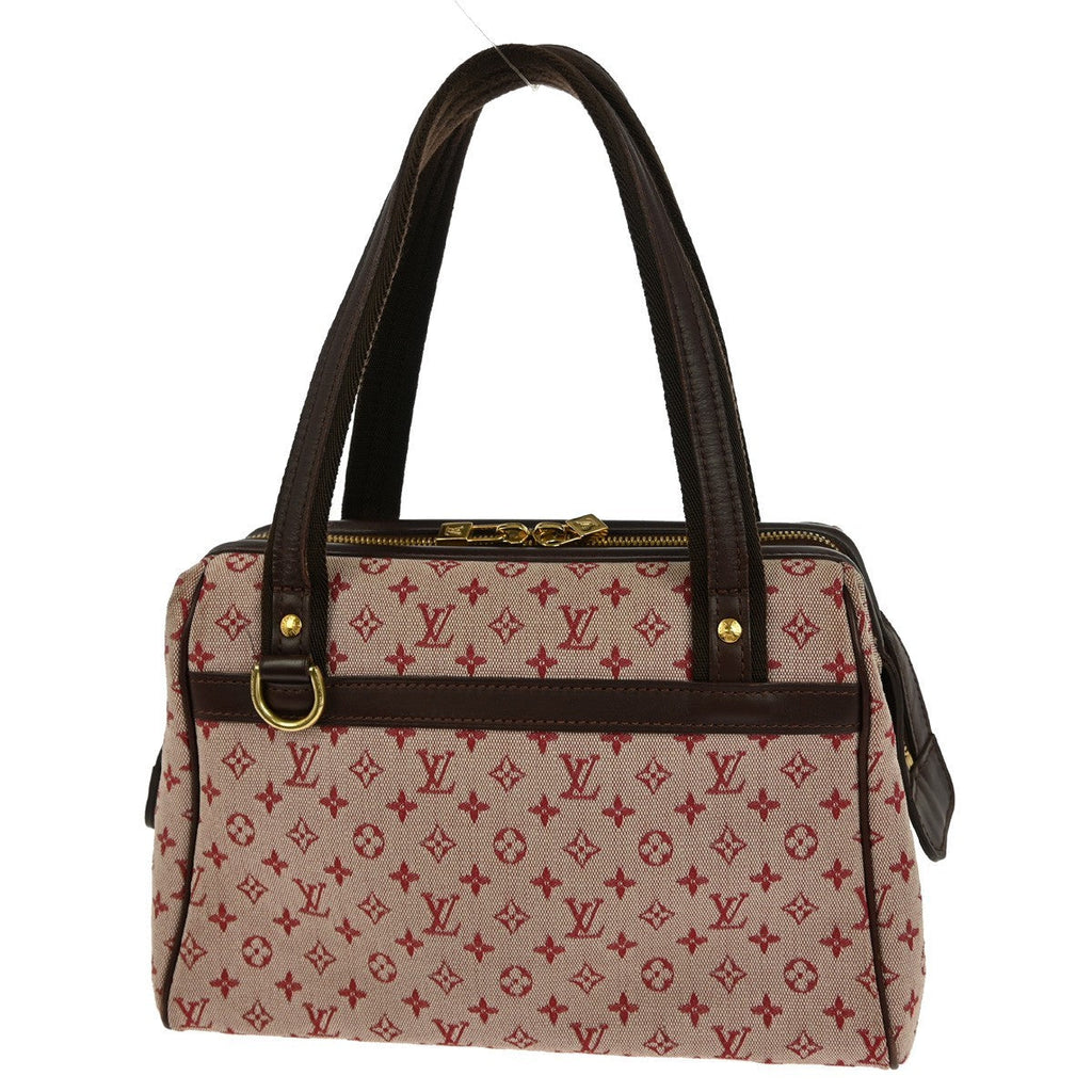 Louis Vuitton Josephine Handbag Mini Lin Burgundy Canvas Handbag