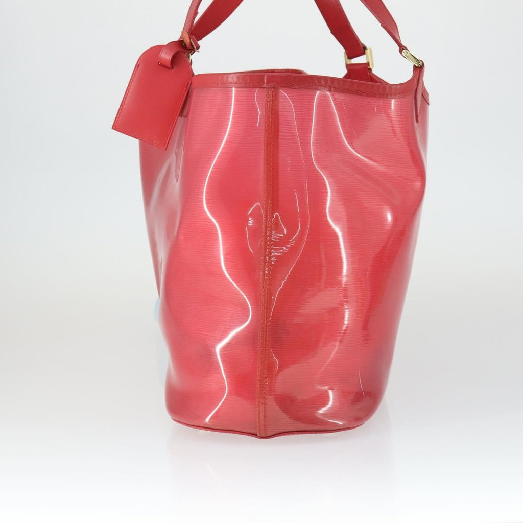 Louis Vuitton Plage Lagoon Bay Handbag Vinyl Epi Leather Red Plastic Tote Bag