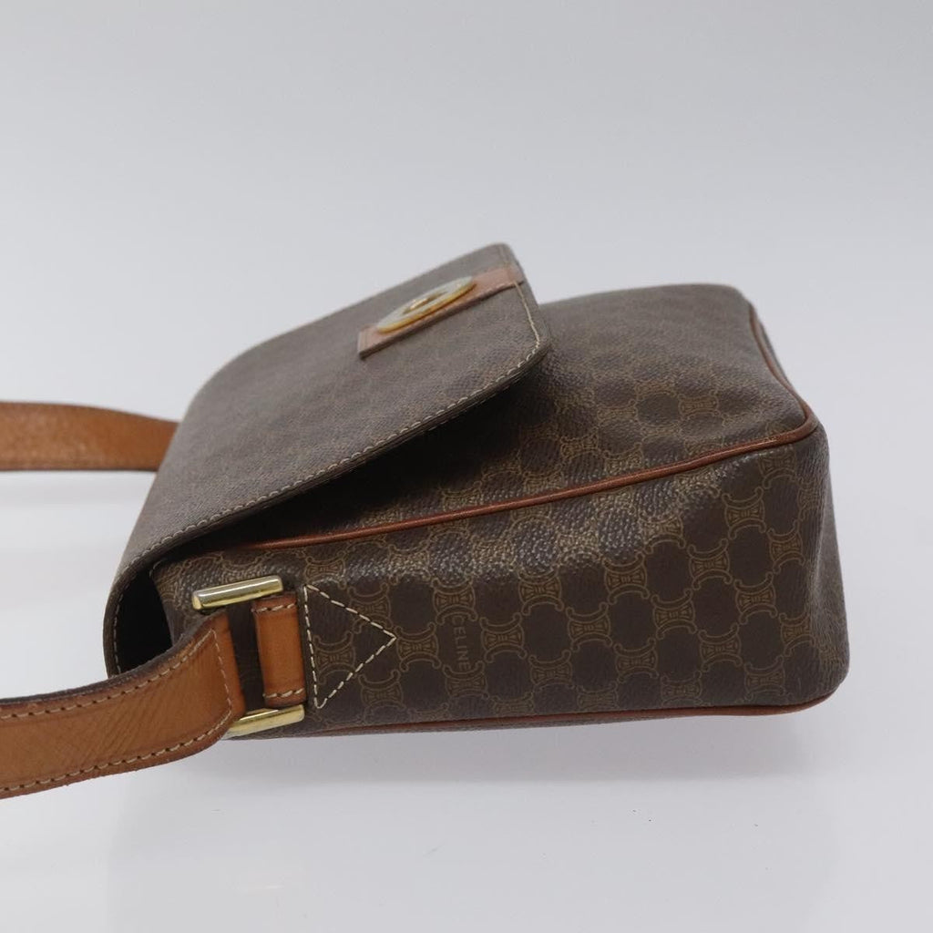 Celine Macadam Shoulder Bag Canvas Brown Canvas Shoulder Bag Bag