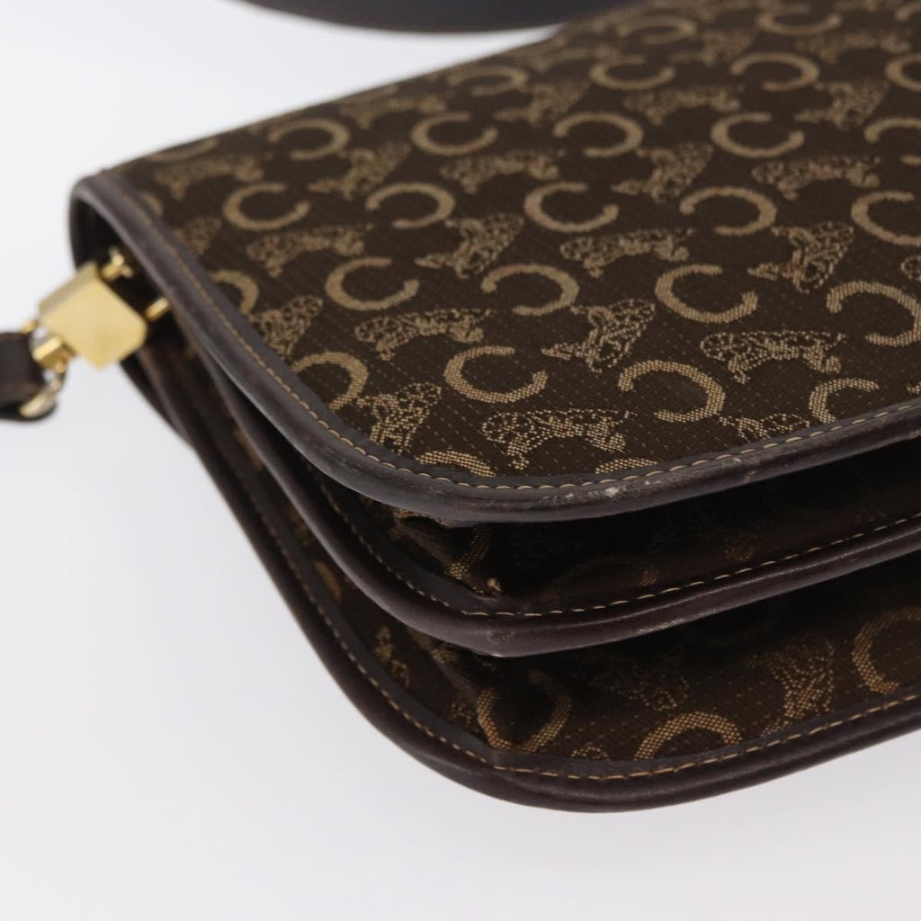 Celine C Sulky Shoulder Bag Canvas Brown Canvas Shoulder Bag Bag