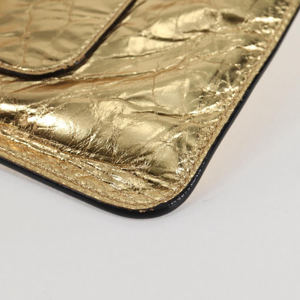 Chanel Feminine Pouch Crinkled Leather Gold Leather Clutche & Pouche Bag