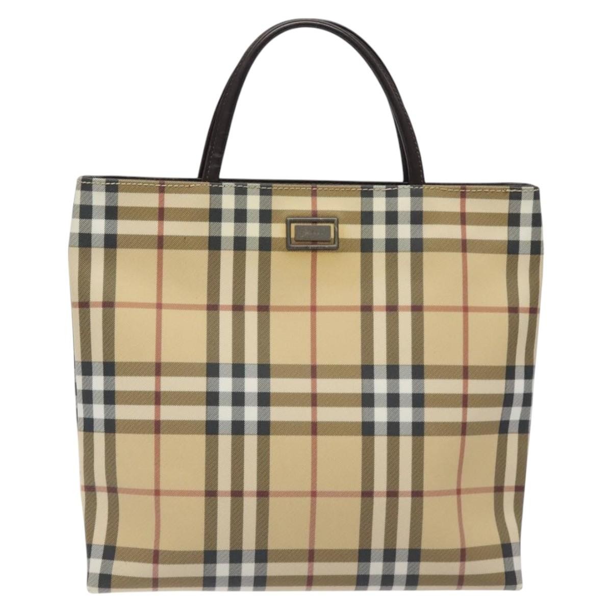 Burberry Nova Check Tote Canvas Check Pattern Beige Canvas Tote Bag