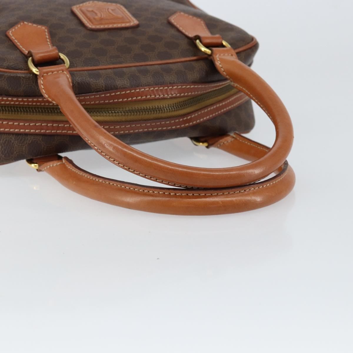 Celine Macadam Handbag Macadam With Leather Brown Canvas Handbag
