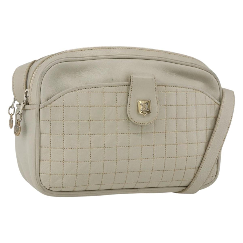 Celine Vintage Shoulder Bag Leather White Leather Shoulder Bag Bag