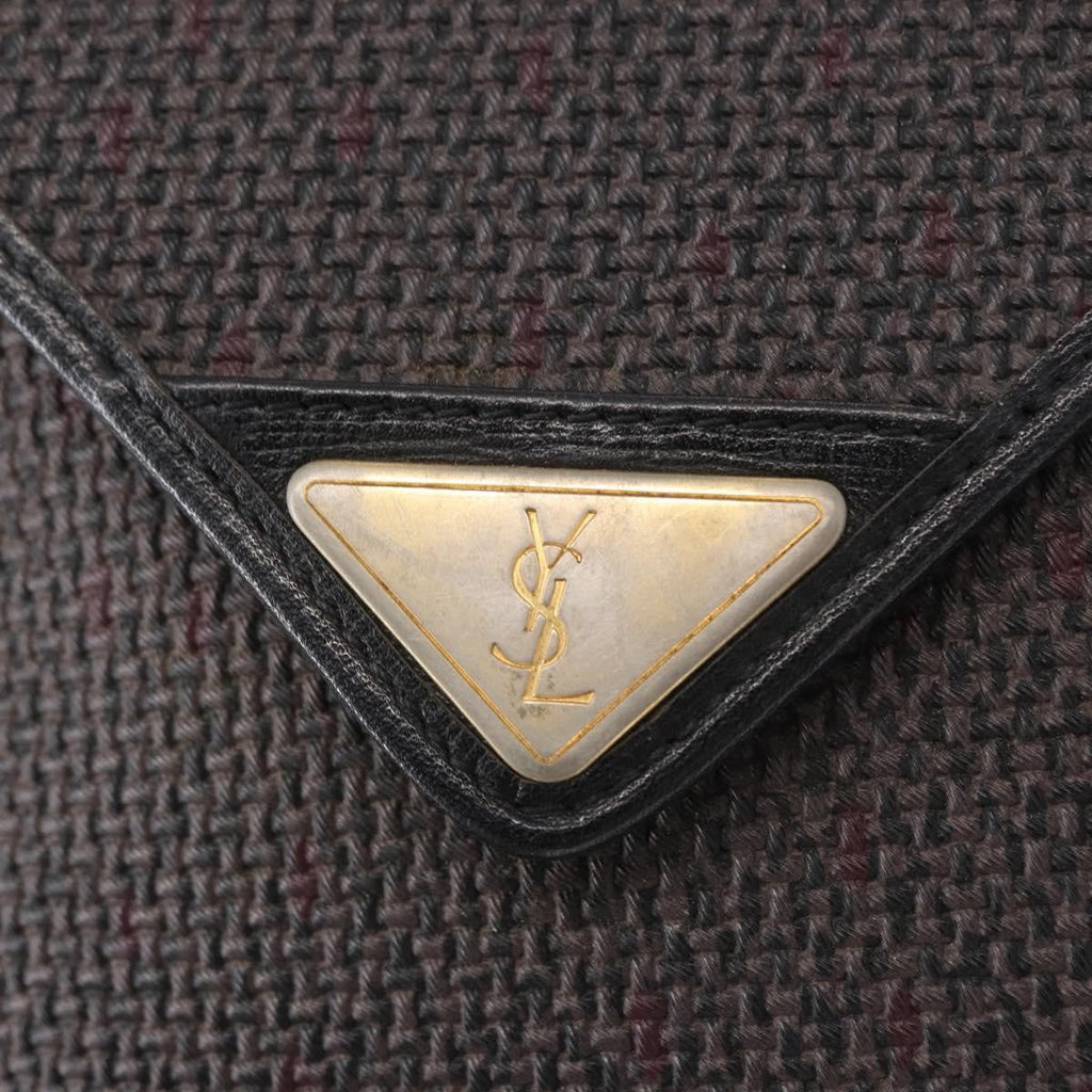 Saint Laurent Vintage Shoulder Bag Canvas Black Canvas Shoulder Bag Bag (Pre-Owned)