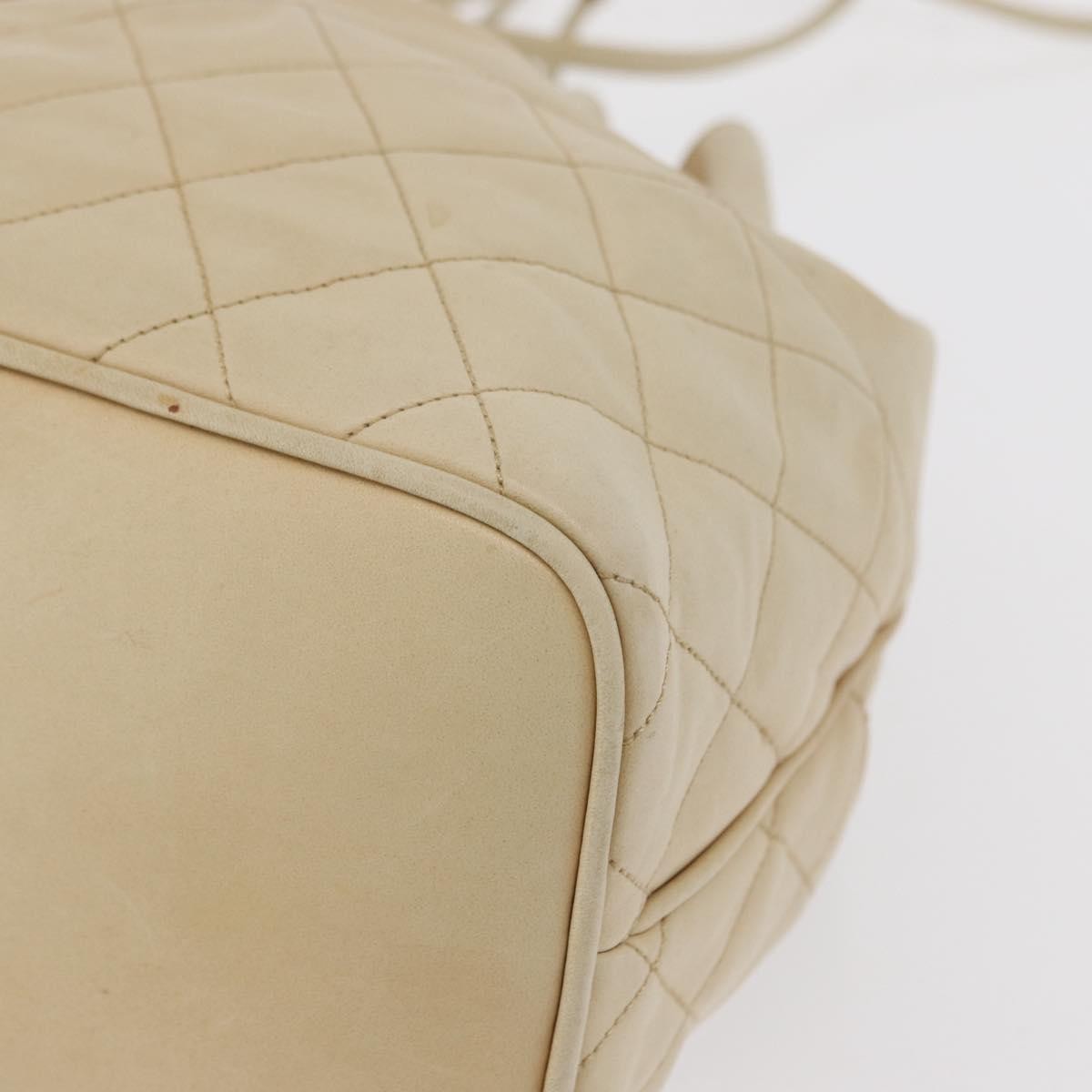 Chanel Gabrielle Drawstring Bag Quilted Calfskin Beige Leather Shoulder Bag Bag