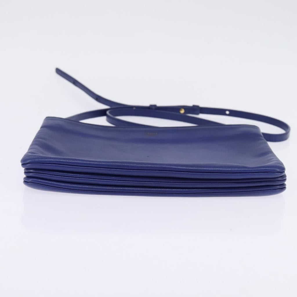 Celine Trio Crossbody Bag Leather Blue Leather Crossbody Bag Bag