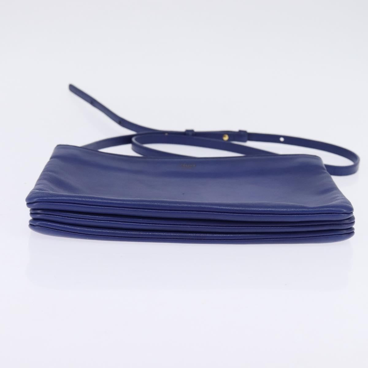 Celine Trio Crossbody Bag Leather Blue Leather Crossbody Bag Bag
