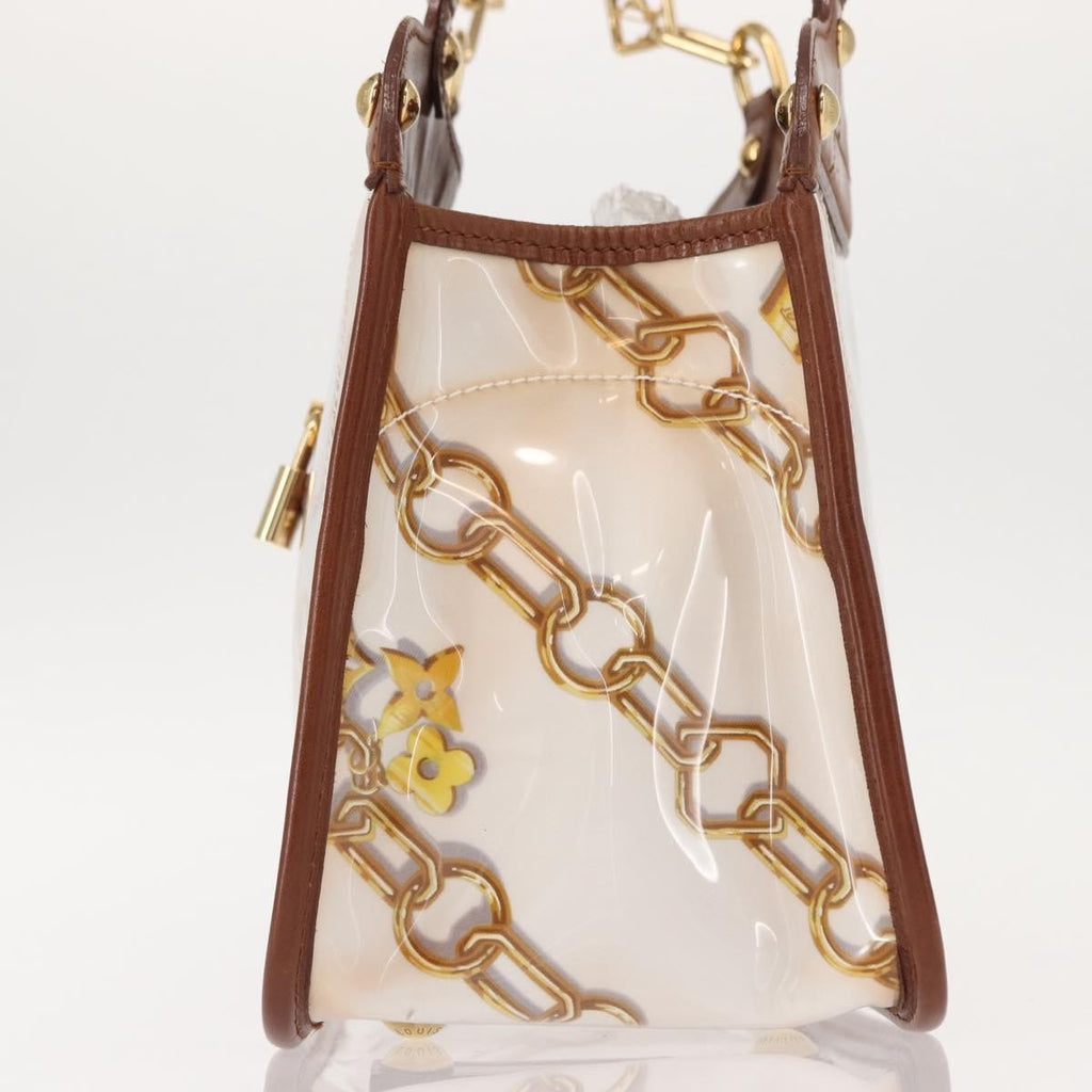 Louis Vuitton Charms Cabas Pvc Over Printed Silk Brown Canvas Handbag