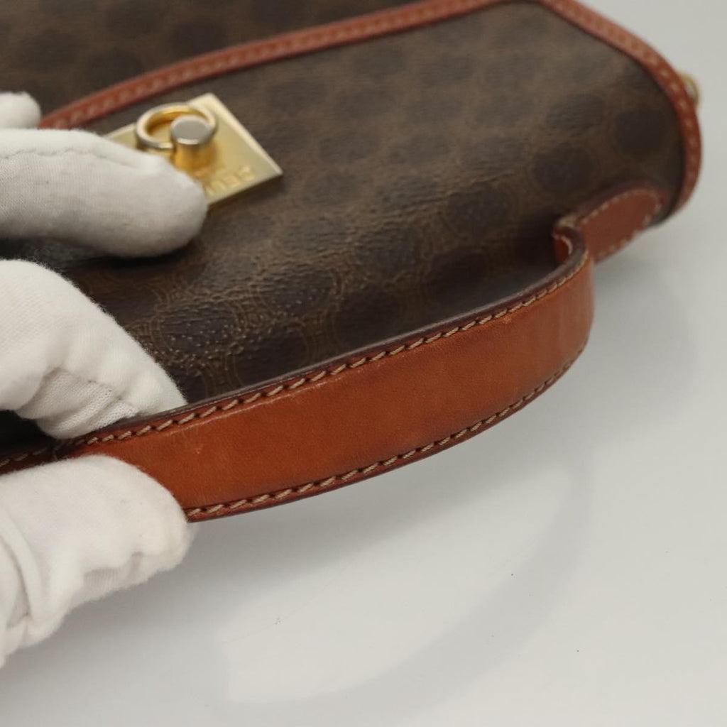 Celine Triomphe Vintage Handbag Macadam Canvas Brown Canvas Bag