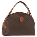 Celine Vintage Macadam Handbag Canvas And Leather Brown Canvas Handbag