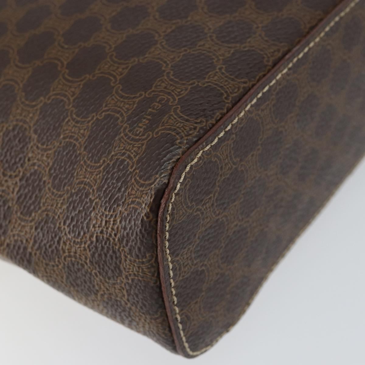 Celine Macadam Vanity Bag Canvas Brown Canvas Handbag