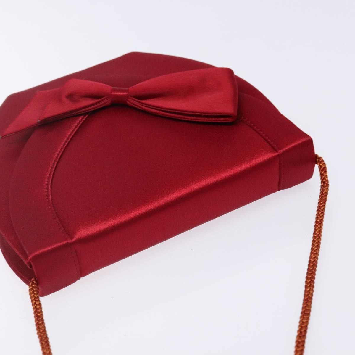 Saint Laurent Vintage Flap Crossbody Bag Silk Red Satin Clutche & Pouche Bag (Pre-Owned)