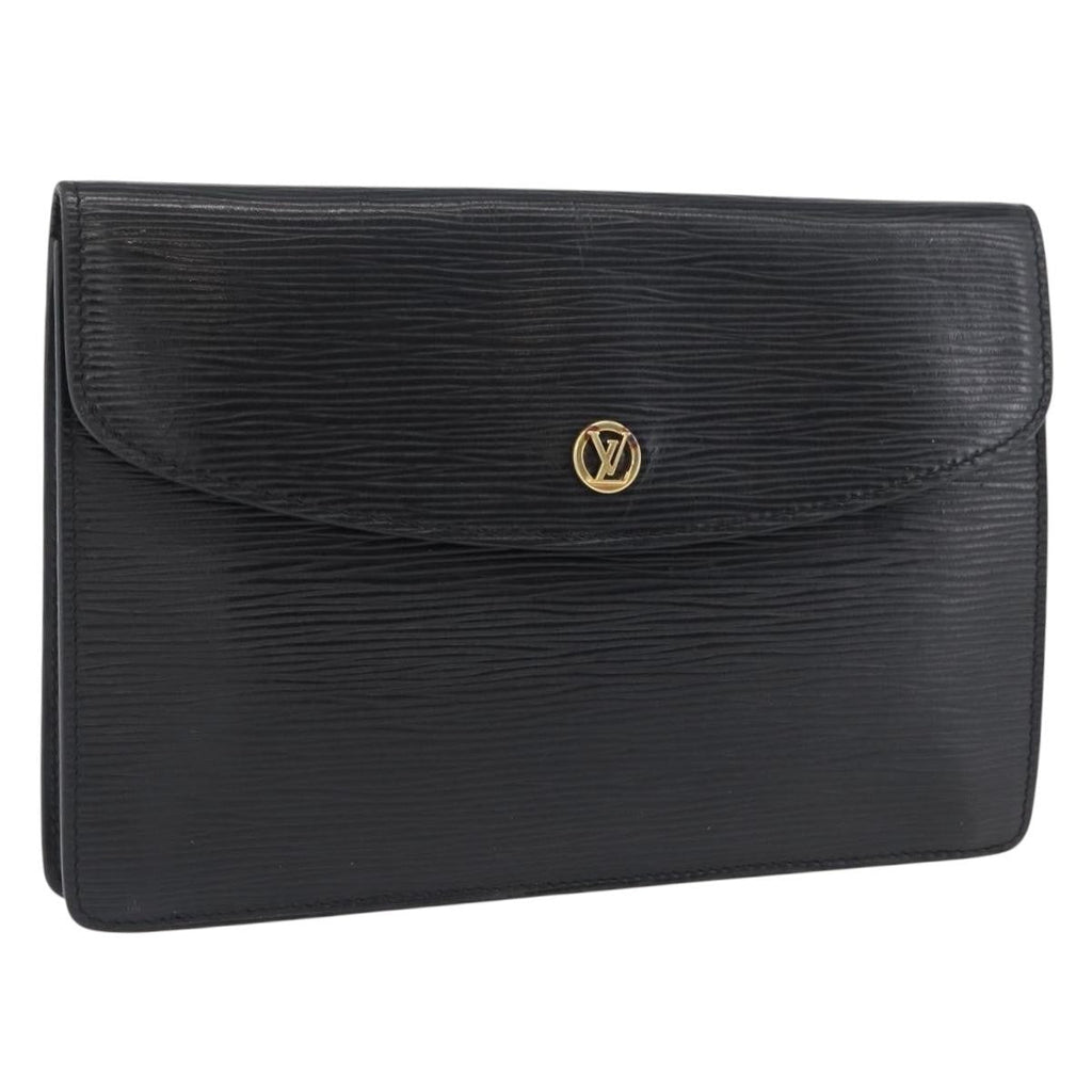 Louis Vuitton Vintage Montaigne Clutch Epi Leather Black Leather Clutche & Pouche Bag