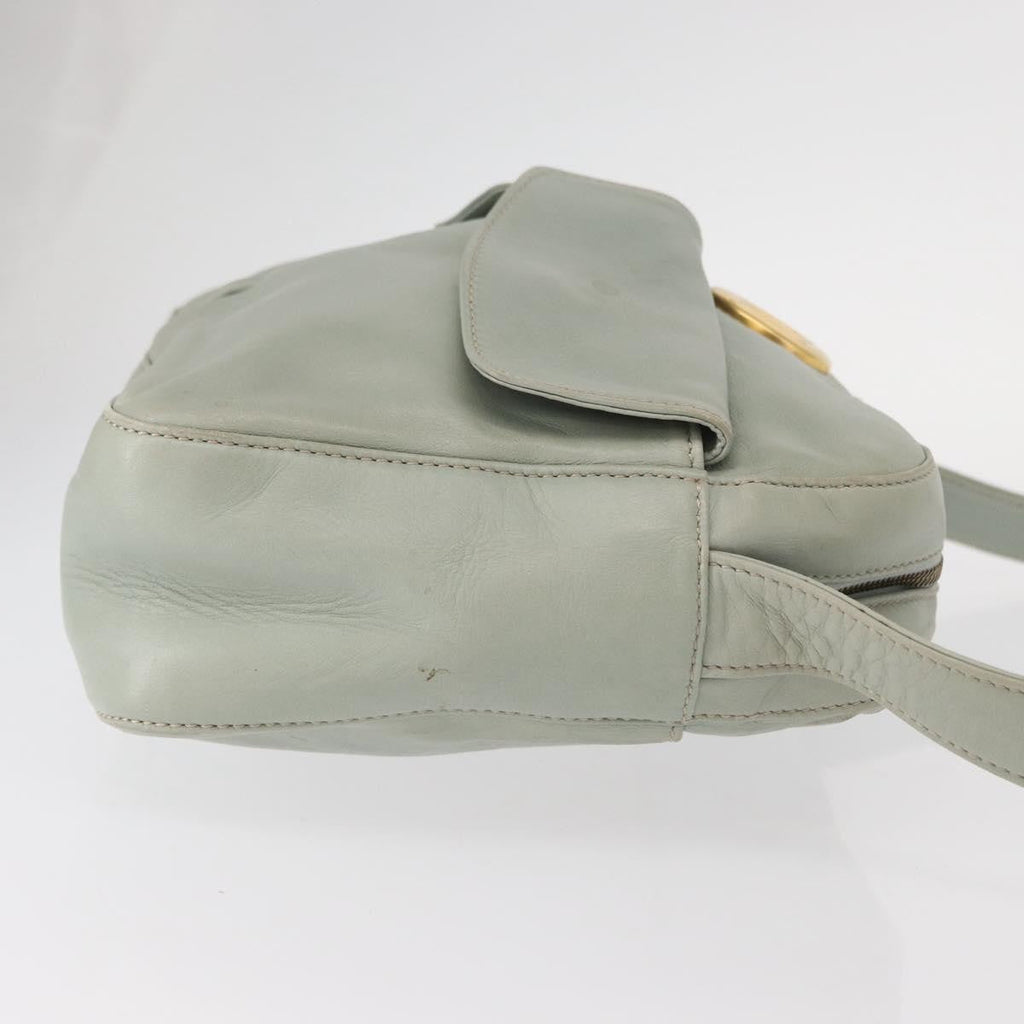 Celine Circle Logo Leather Green Leather Shoulder Bag Bag